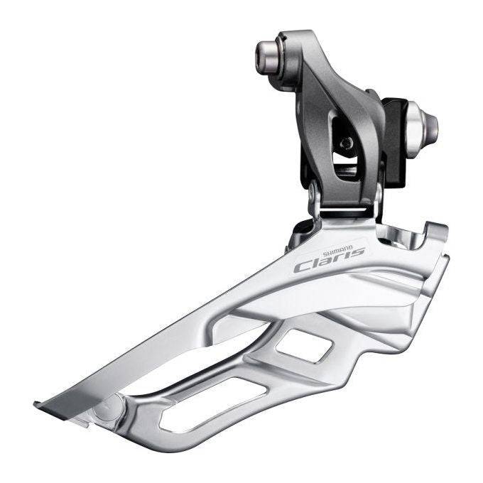 Shimano Voorderailleur 2x8 snelheden Claris FD-R2030, down swing, aanlas 63-66°, geschikt voor racefiets of mountainbike
