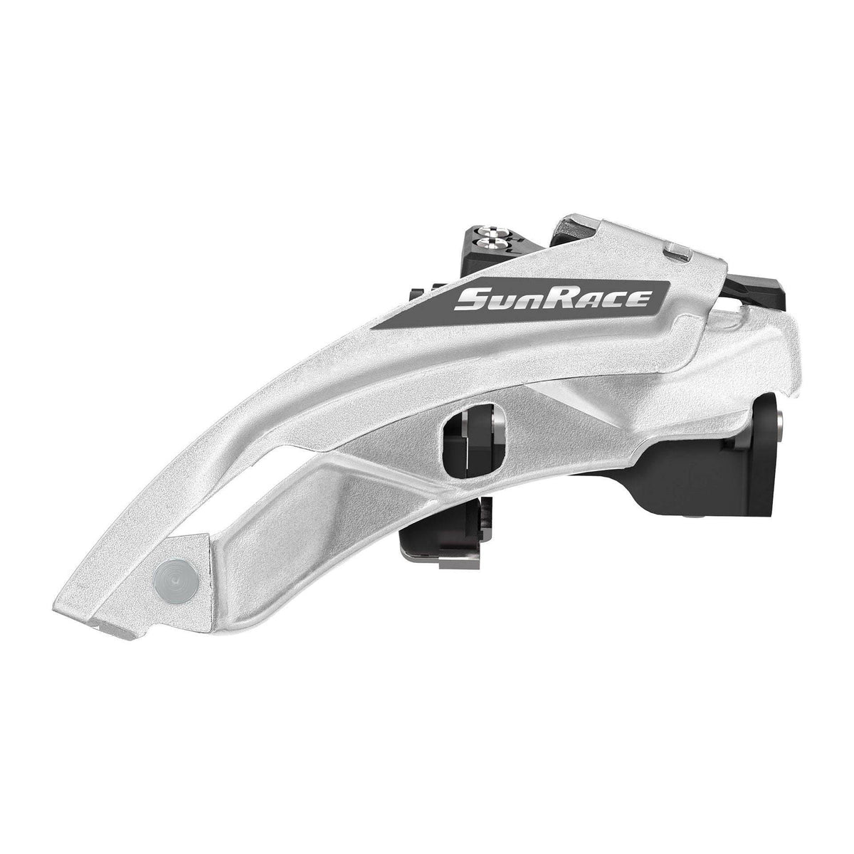 Sunrace voorderailleur FDM500 3x7/8 snelheden, top swing, dual pull, geschikt voor 42T, zichtbaar in de afbeelding