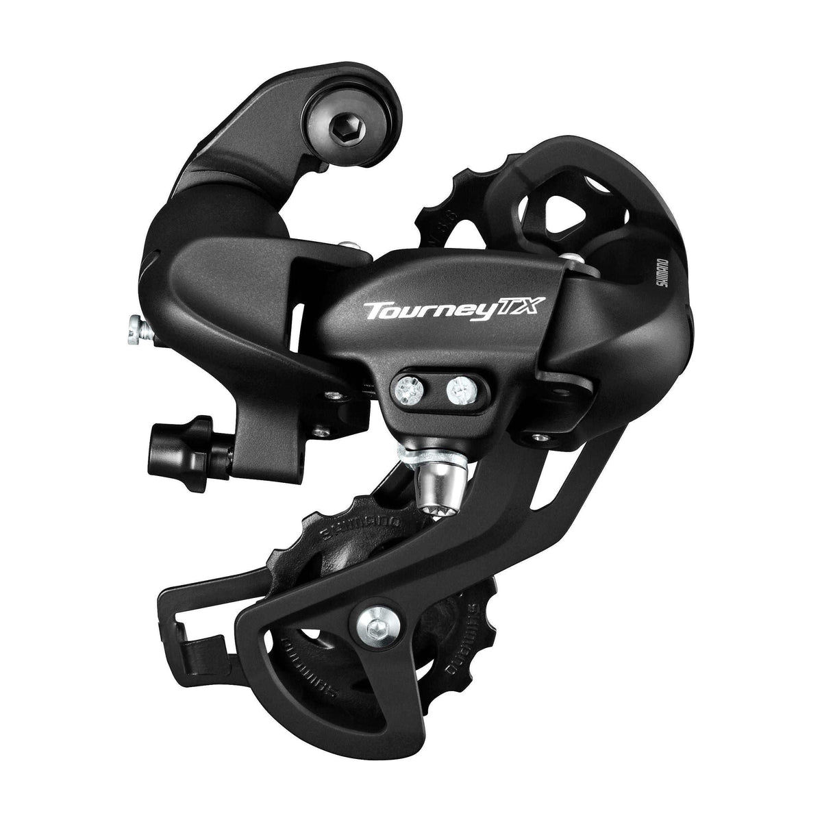 Shimano Tourney TX800 7/8-versie achterderailleur SGS voor racefietsen, zichtbaar in de afbeelding.