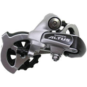 Shimano Altus RD-M310 7/8-speed achterderailleur in zilver met wide-link, geschikt voor mountainbikes en racefietsen