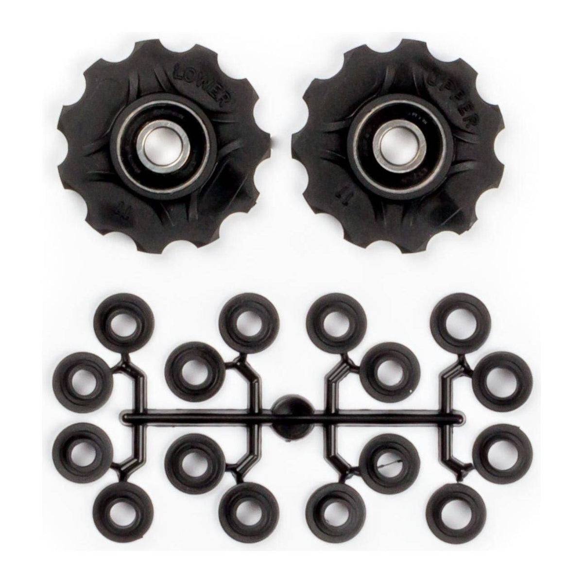 Elvedes derailleurwieltje 2x11 tands met standaard afgedichte lagers, geschikt voor fietsversnellingen.