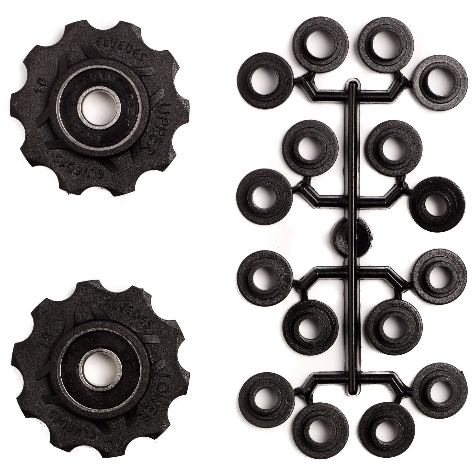 Elvedes Derailleurwieltjes 2X10T Met Standaard Afgedichte Lagers + Spacers - Le Coq Wielerartikelen
