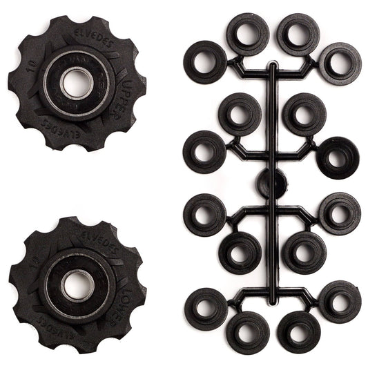 Elvedes Derailleurwieltjes 2X10T Met Standaard Afgedichte Lagers + Spacers - Le Coq Wielerartikelen