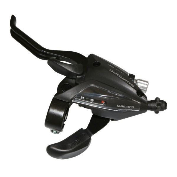 Shimano ST-EF500-4 shifters met remhendel voor 3-speed fiets, 4 vingers, zwart, inclusief display en bedieningsknoppen