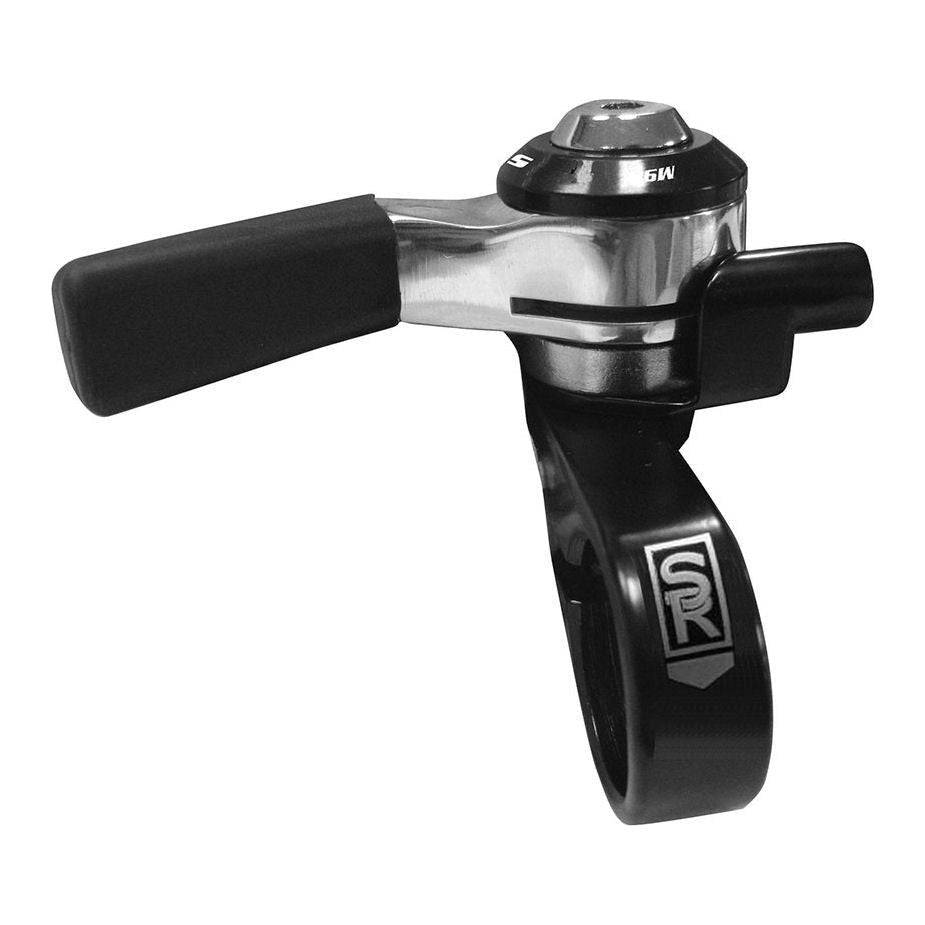 Sunrace Slm96 duimversteller links voor 2/3 snelheden, comfortabele shifter voor fietsbesturing, zwart kunststof handgreep