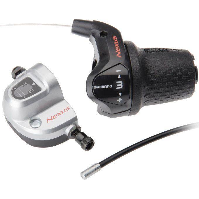Shimano Nexus SL-3S42E 3-speed schakelhendel met kabels en klikbox, geschikt voor fietsversnellingen, werkplaatsverpakking