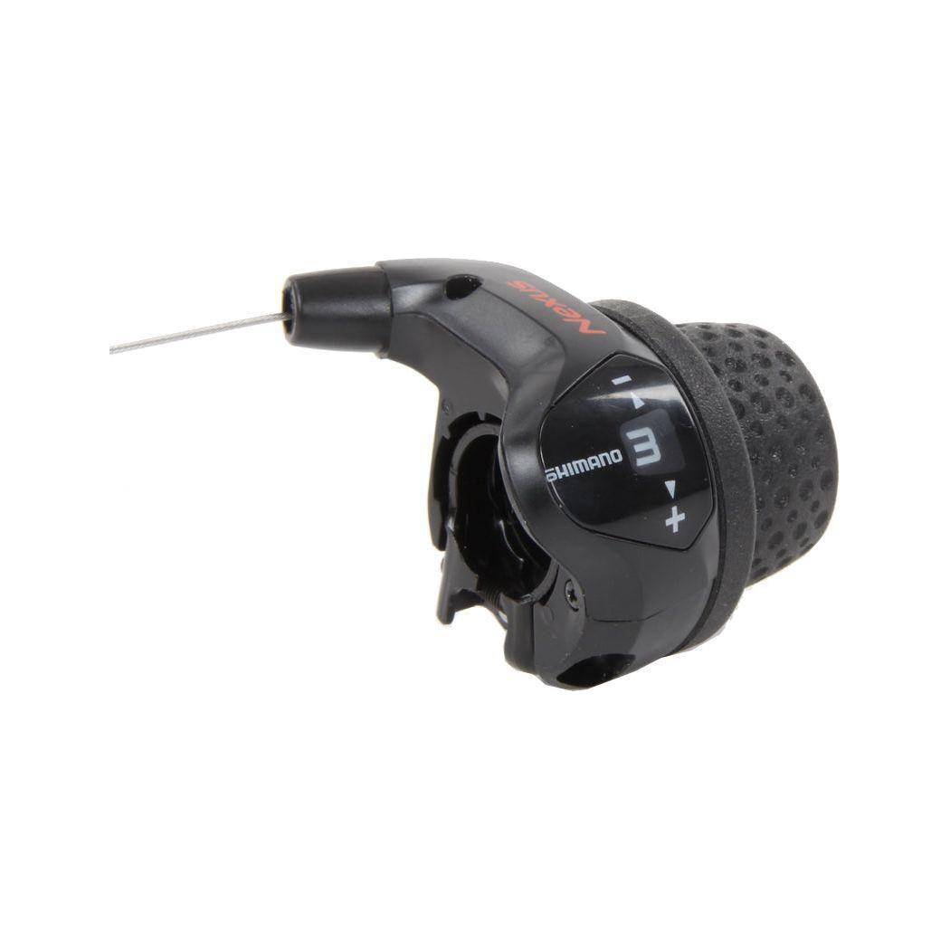 Shimano Nexus SL-3S41E 3-speed shifters met kabels in zwart, geschikt voor fietsverstelling, werkplaatsverpakking