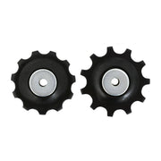Shimano Deore RD-M6000 10-speed GS derailleurwieltjes, set van twee, met metalen geleiders voor soepele schakeling.