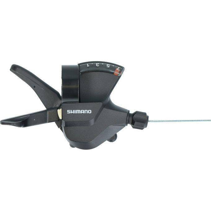 Shimano Altus SL-M315 7-speed Rapidfire Plus rechter shifter in zwart, voor soepel schakelen op fiets.