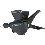 Zwart Shimano Altus SL-M2010 3-speed shifters links, fietsversnellingshendels voor soepel schakelen op de fiets