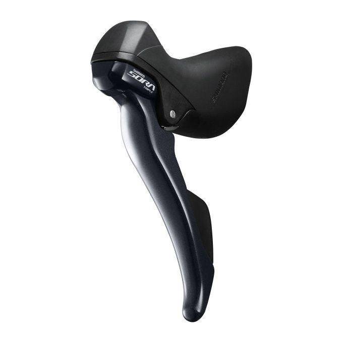 Shimano Sora ST-R3030 3-speed schakelhendel met remhendel en dual-control, zwart voor fietsverstelling.