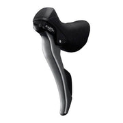Shimano Claris ST-R2030 3-speed shifters in grijs en zwart, close-up van de links en bedieningsknoppen