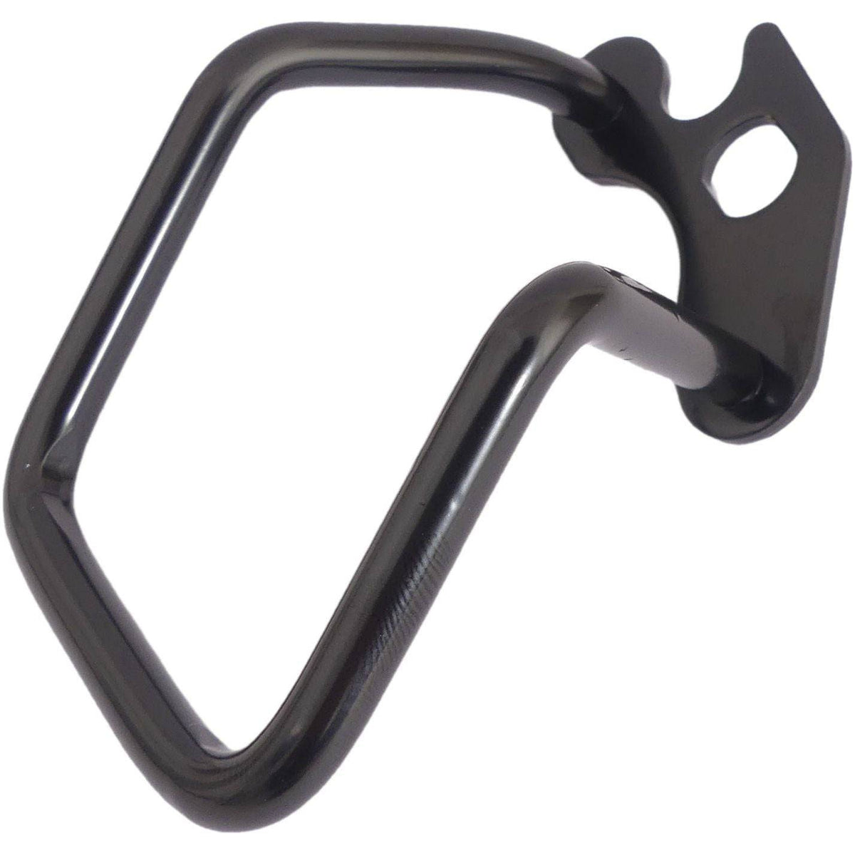 Zwarte Mirage derailleurbeschermer kort model voor derailleurtoebehoren, beschermt en voorkomt schade aan de derailleur.