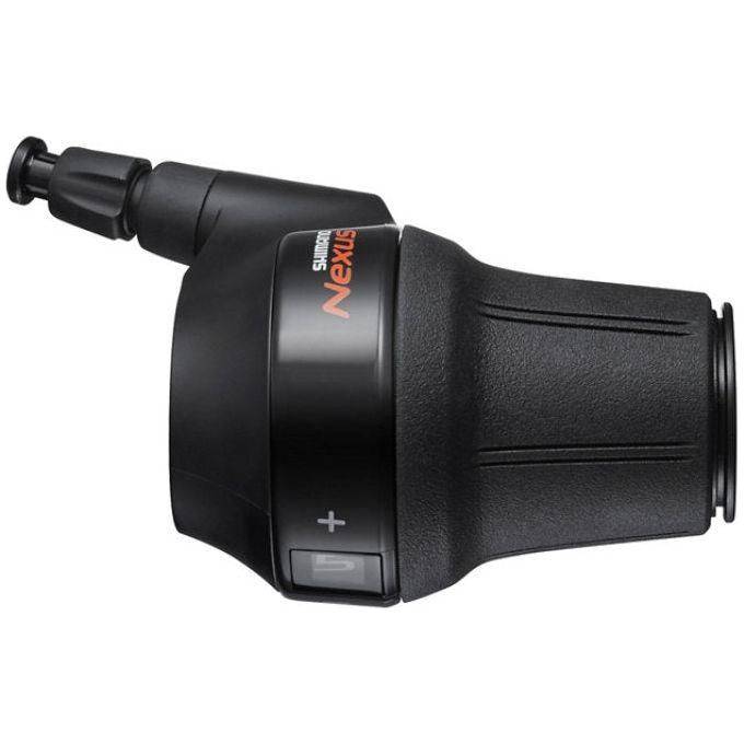Shimano Nexus 5 SL-C7000 Revoshift 5-versnellingen shifters voor fiets, zwart kunststof handvat en bedieningsknoppen