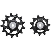 Shimano GRX derailleurwieltjes voor 11-speed, set van twee metalen wieltjes voor naafversnellingen, close-up opname