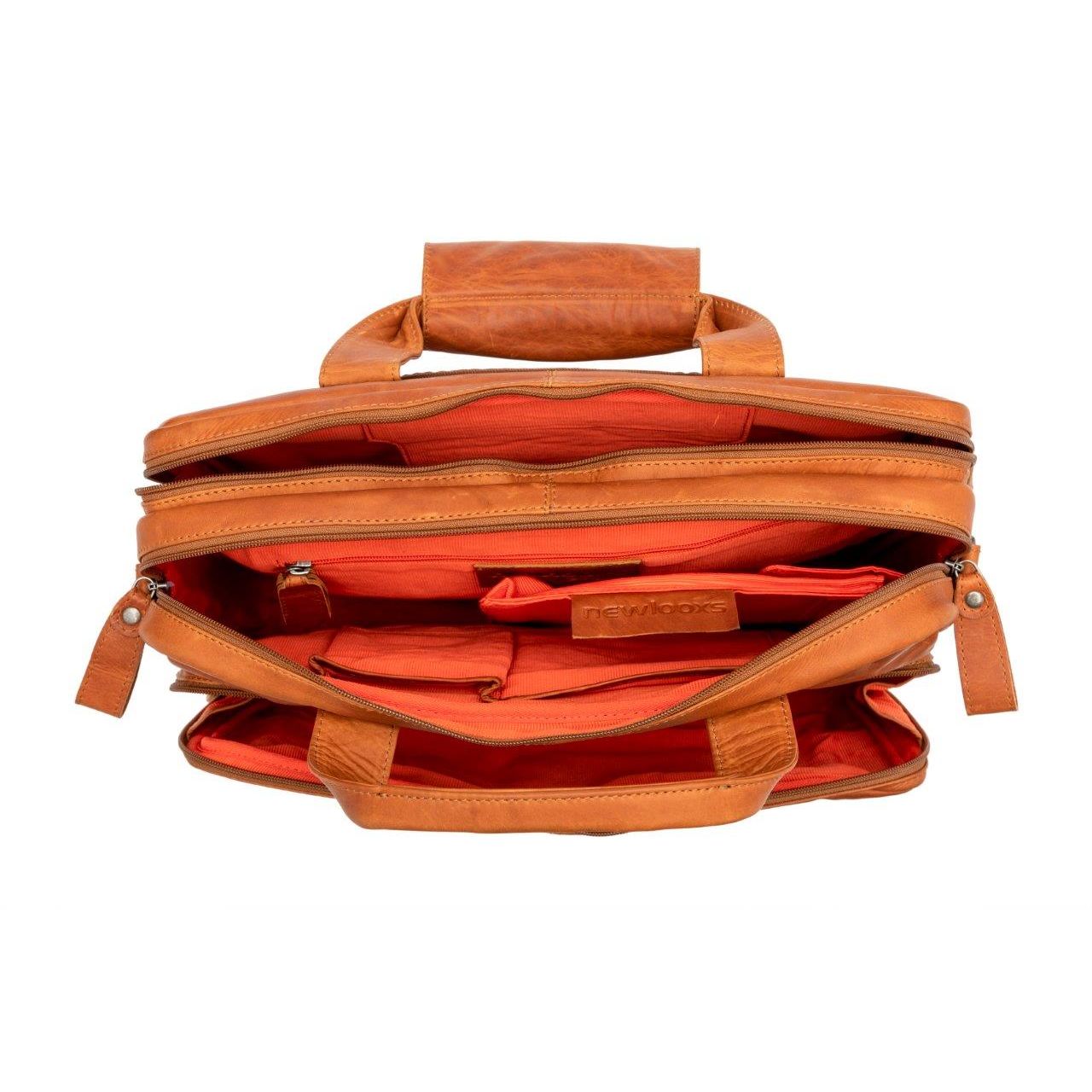 Fietstas New Looxs Cali 17 Liter 40 X 15 X 31 Cm - Gemaakt Van Luxe Leder - Cognac - Le Coq Wielerartikelen