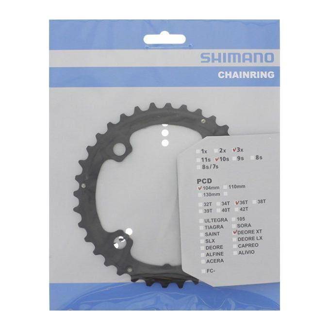 Shimano Deore XT FC-T78 kettingblad 36T voor 10-speed, 4-arm, diameter 104 mm, geschikt voor mountainbike of racefiets.