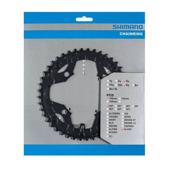 Shimano Alivio Fc-T4060 44T 9-speed zwart kettingblad, zichtbaar in de afbeelding, geschikt voor mountainbikes en racefietsen