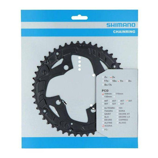 Shimano Kettingblad 48T Acera Fc-T3010 9 Speed - Voor Kettingbeschermer - Zwart - Le Coq Wielerartikelen