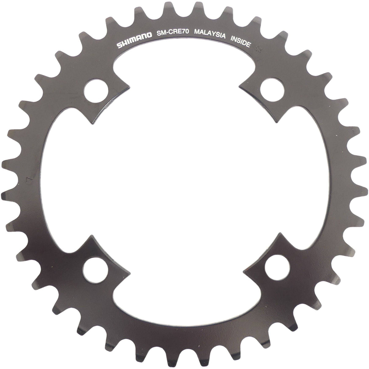 Shimano SM-CRE70B 12-speed kettingblad met 4 armen en staal, geschikt voor Steps fietsen, diameter 104 mm.