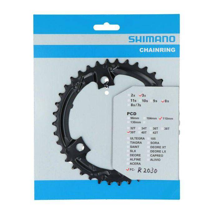Shimano Claris 39T kettingblad voor FC-R2030, 8-speed, 4-arm, geschikt voor racefiets of stadsfiets.