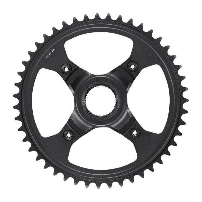 Shimano Kettingblad Steps Sm-Cre80 47T voor 11-speed fiets, zwart metalen cranksysteem, gedetailleerde close-up van het kettingblad