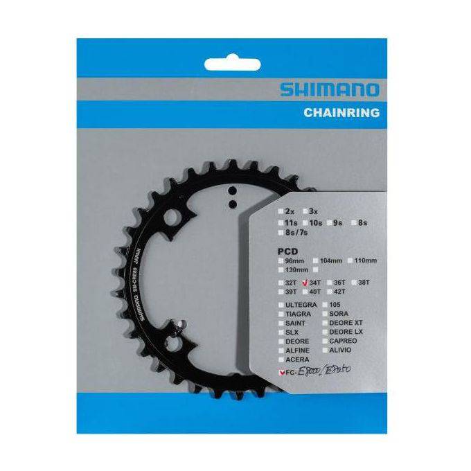 Shimano Sm-Cre80 34T kettingblad voor 11-speed 12-speed fiets, 4-arm ontwerp, geschikt voor mountainbikes en racefietsen
