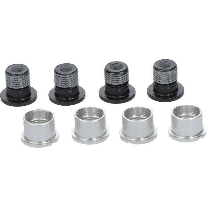 Shimano Deore kettingbladbout M8 x 8,5 mm set van 4, stevige bladbout voor fiets, zwart afwerking