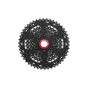 Sunrace CSMX0 10-speed cassette met 11-36T voor racefietsen, zichtbaar met metalen tandwielen en stevige constructie