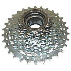 Zwarte Sunrace 8-speed freewheel met 13-28T tandwielen voor racefietsen en mountainbikes, zichtbaar op de afbeelding.