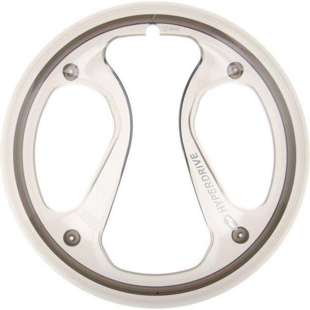Zwart Shimano Acera FC-M361 kettingblad 42T voor 8-speed fietssysteem, zichtbaar op de afbeelding.