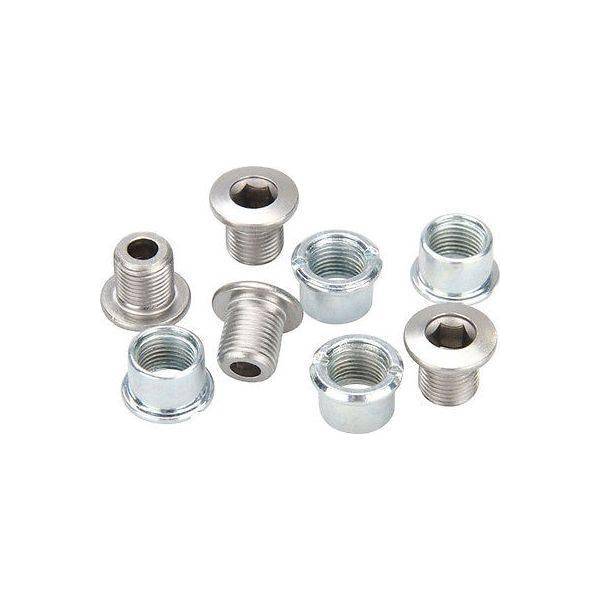 Shimano FC-M430/390 bladboutset met 4 stuks, M8 x 8,5 mm, voor fietsketting en cranks, zwart metalen bouten.