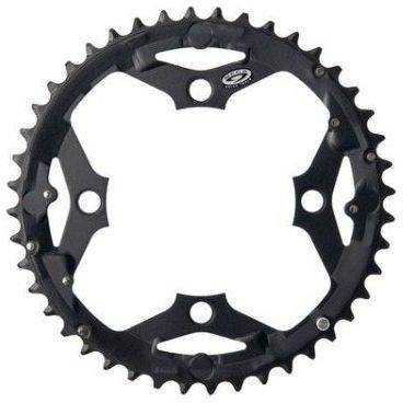 Shimano Acera Fcm391/430 kettingblad 44T 4-arm zwart voor 9-speed fiets, zichtbaar in de afbeelding.