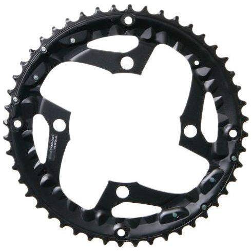 Shimano FC-T521 44T kettingblad met 4 armen, zwart, geschikt voor 10-speed fietssystemen, zichtbaar in de afbeelding