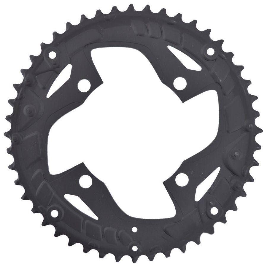 Shimano Alivio FC-T4060 kettingblad 48T zwart voor 9-speed fiets, Ø104 mm, zichtbaar op de afbeelding.