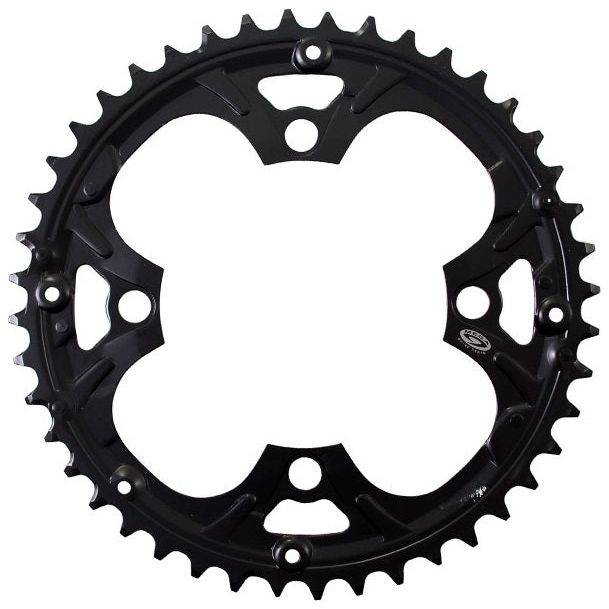 Shimano Deore FC-M480 kettingblad 44T voor 9-speed, zwart, 4-arm, geschikt voor mountainbikes en racefietsen.