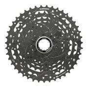 Shimano CS-LG400 Linkglide 10-speed cassette met metalen tanden en zwarte behuizing voor fiets.