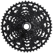 Shimano CS-LG700 11-50T 11-speed Linkglide cassette met metalen tanden en kleurrijke markeringen, geschikt voor mountainbike.