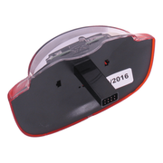 Gazelle Innergy achterlicht met heldere LED-verlichting en rood glas voor veilige fietsverlichting.