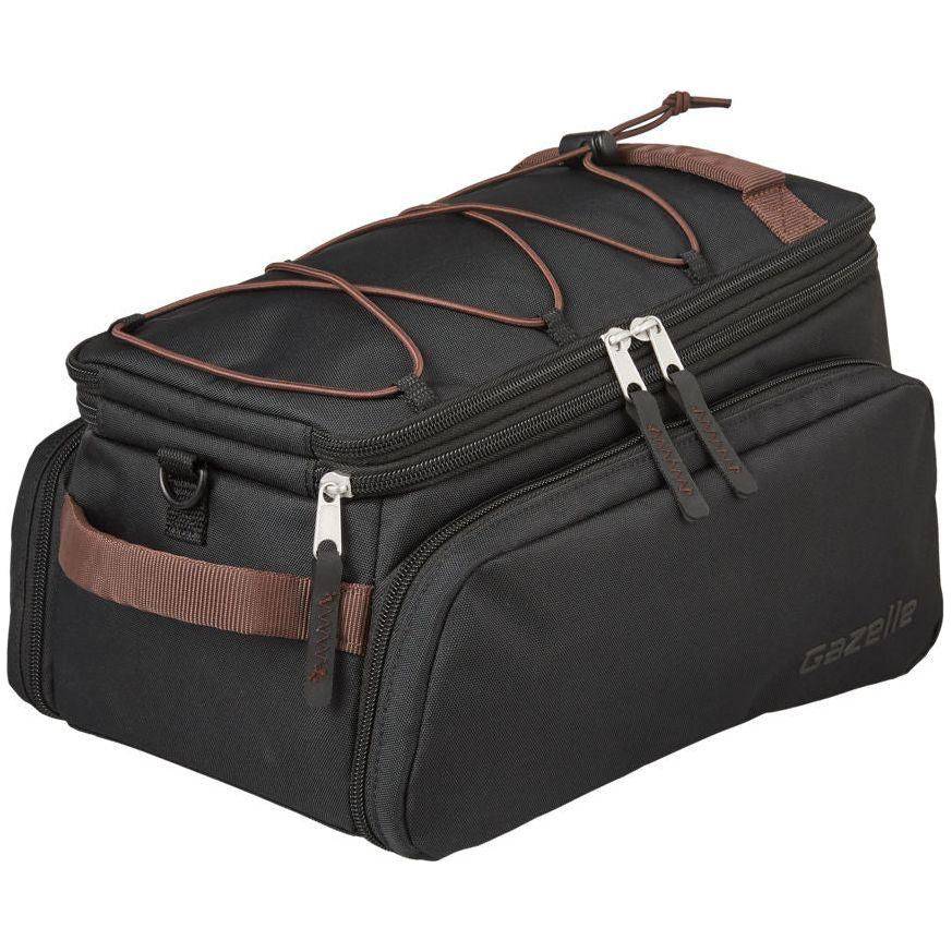 Gazelle Bagagedragertas Trunkbag 31 Liter - Zwart / Donkerbruin - Le Coq Wielerartikelen
