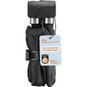 Zwart Axa vouwslot 8-130 met 130 cm lengte en Ø8 mm diameter voor veilige fiets- of scooterbeveiliging
