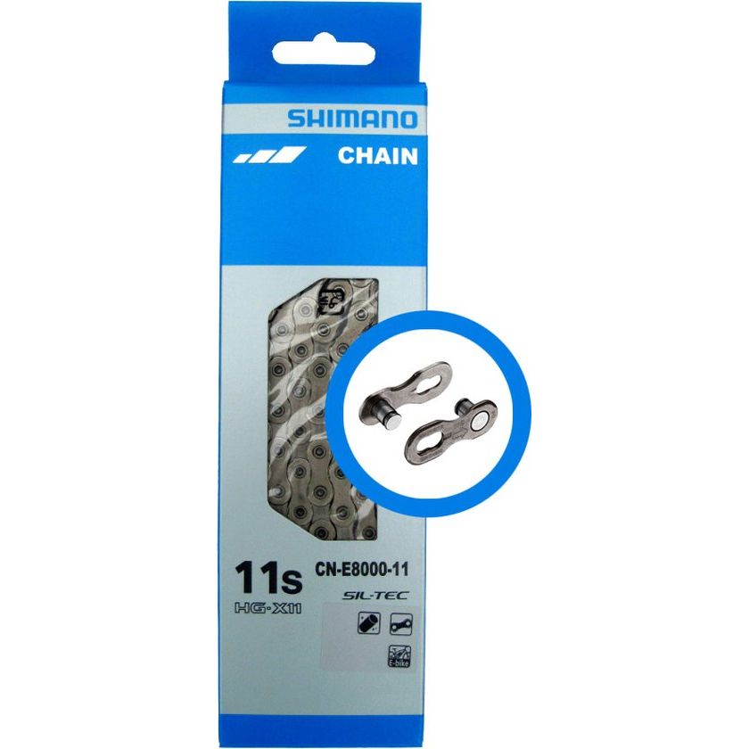 Shimano 11-speed fietsketting met Quick Link voor e-bike, duurzaam en soepel schakelen, geschikt voor elektrische fietsen.