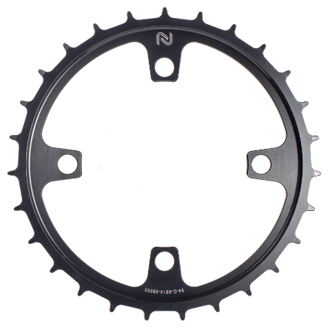 Zwart kettingblad 58T Enduo Cargo voor fiets, 104-Bcd, Cl-45.5 / 53.0, geschikt voor cargo bikes.