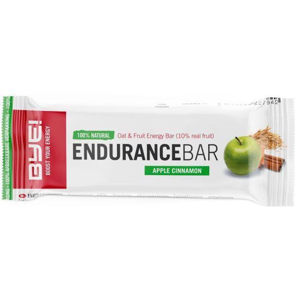 BYE! Endurance repen met appel en kaneel, 40g, doos van 30 stuks, energierepen voor sport en onderweg.