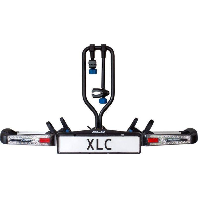 XLC Azura Easy WT fietsendrager voor trekhaak, zwart/zilver, geschikt voor 2 fietsen, 7/13-polige aansluiting
