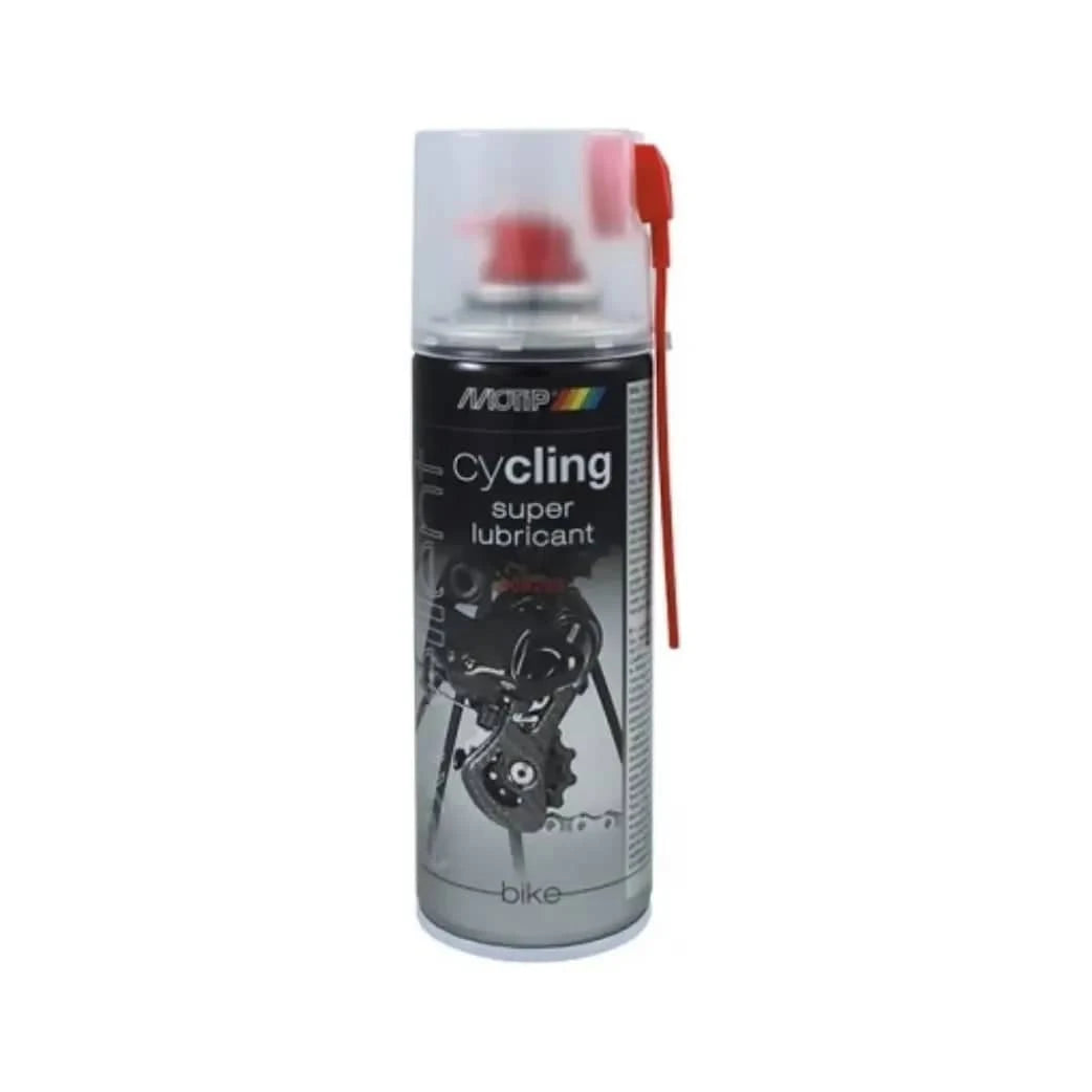 Motip Cycling Super Lubricant smeermiddel in 400 ml fles, ideaal voor fietsen en kettingen, voorkomt roest en vermindert wrijving