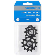 Shimano GRX derailleurwieltjes voor 11-speed, close-up van de onderdelen voor soepele schakeling.