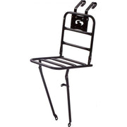 Steco Transport Comfort voordrager voor 26/28 inch fietsen, glanzend zwart, geschikt voor veilig transport en bevestiging.