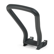 Urban Iki Bincho Black stuur voorzitje op fiets, zwart en comfortabel, geschikt voor kinderfietsaccessoires.