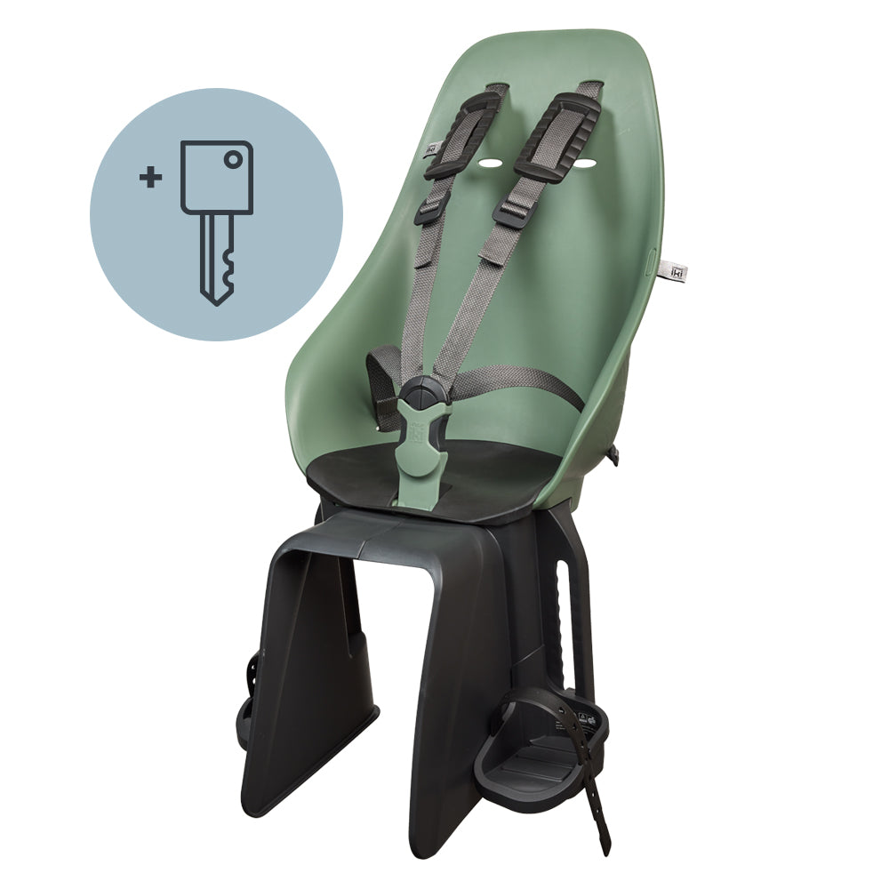 Urban Iki achterzitje Ta-ke Easyfix voor fiets, met bevestigingsmechanisme en comfortabele zitpositie, geschikt voor kinderfietsen.